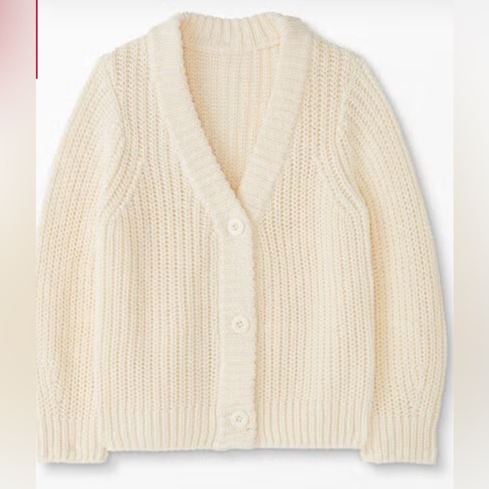 Cozy Cream Knit Cardigan Sweater in Combed Cotton 2T